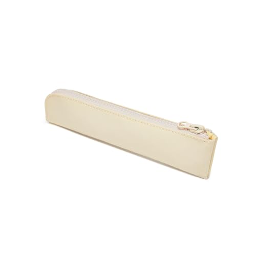 Image of Oxford Pencil Case Small Pencil Pouch Slim Pen Case Holder Zipper Bag for School Office (Cream,Oxford Fabric)