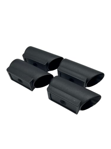 4 Gleiter/Kappen für Stahlrohrtische, Gleitkappen für Rundrohre, Kunststoff, Schwarz (30 mm)