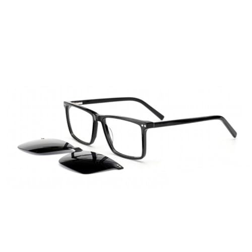 Lunettes de soleil rétro polarisées clip magnétique homme femme acétate