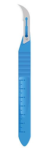 MedBlades 10 Sterile Disposable Scalpels for Craft, Dermaplaining, Dermatology, Laboratory, Biology, Dissection, Surgical, Dental, Veterinary & More (#12)