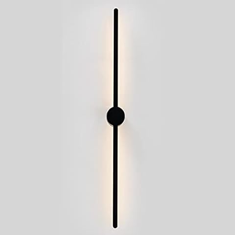 IOPILJKL 11W Indoor Wall Luminaire Nordic Black LED Wall Light Long Strip Wall Sconces Aluminum Wall Mounted Light Home Astigmatism Lamp Wall Lantern For Living Room Dedroom Cover