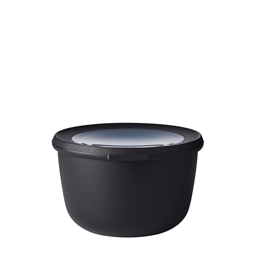 Mepal - Multi Bowl Cirqula Redondo - Recipientes para Alimentos con Tapa - Adecuado como Fiambrera Hermética para Frigorífico, Microondas y Congelador - Tapers para Comida - 1000 ml - Nordic black