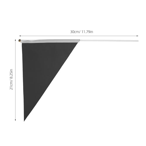 Banderas triangulares de poliéster de 30 x 21 cm con elegantes mástiles de madera negros 3