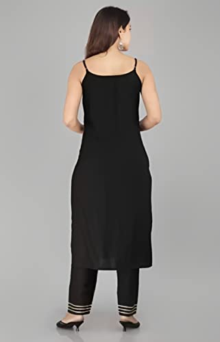 Image of Aziz Textiles Women's Rayon Sleeveless Straight Kurti for Women & Girls
