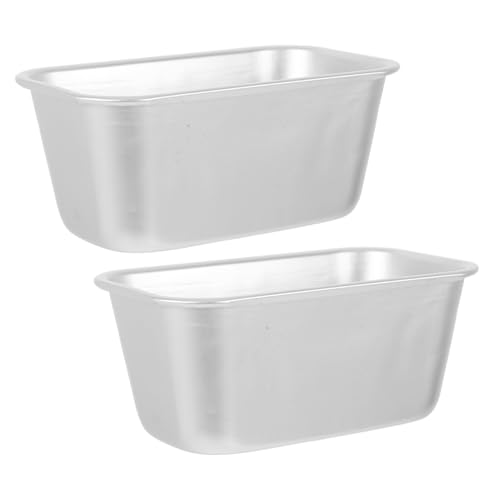 Ciieeo 2pcs Aluminum Alloy Cake Toast Box Rectangle Cheesecake Pan Non-stick Baking Tool for Brownies Heat Oven Tray