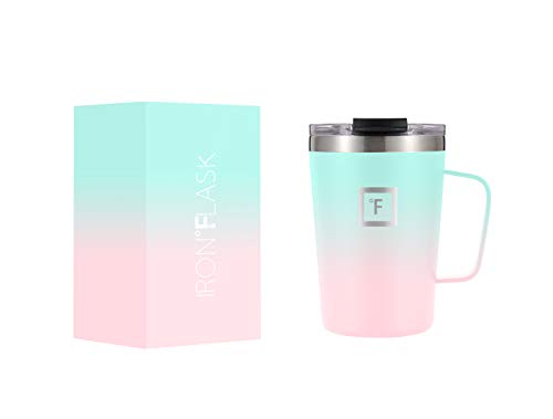 IRON °FLASK Taza de café con Agarre, 12 onzas, a Prueba de Fugas, Botella de Acero Inoxidable con Aislamiento al vacío…