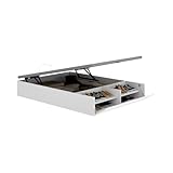 DEKIT Grupo RIMOBEL - LAN CANAPE Recto con Zapatero Cama 135- Blanco -32x134x190cm