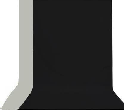 Cam Cart 8ft X 12ft Non-Transparent 2-in-1 Photography Backdrop Background Chromakey, 2 Colors in Single Backdrop (Gray & Black)