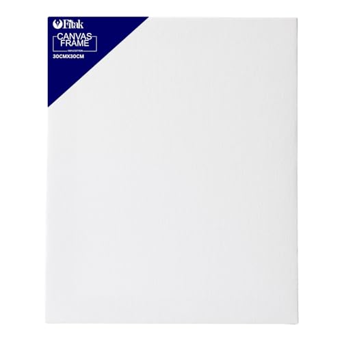 Fitak White Blank Canvas Artist Canvas for Painting Acrylics Oils Watercolors and DIY Projects Stretched Pre-Primed Ready to Use (30 * 30CM)