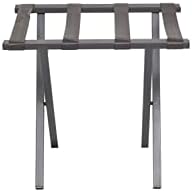 Mabel Home Metal Foldable Luggage Rack, Suitcase Stand with Nylon Straps, 5 Models & 3 Colour, For Hotel, Bedroom, Guest Room, Closet (400 Black)