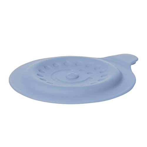 Image of Ubbi Bathtub Drain Cover, Silicone Drain Stopper with Suction, Baby Bath Time Accessory, Cloudy Blue