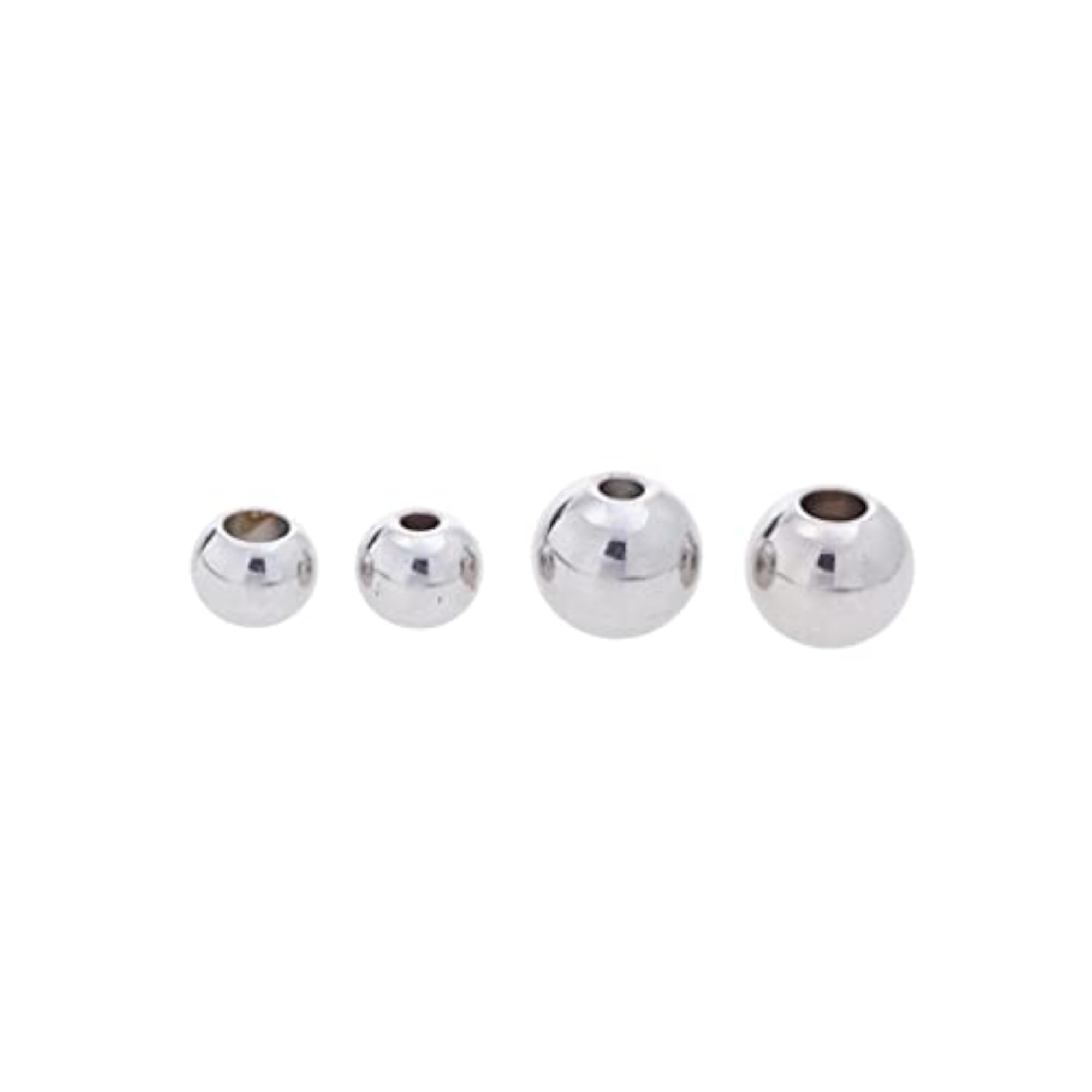 10x50Pcs Silver Stainless Steel Round Spacer Beads DIY Jewelry Making