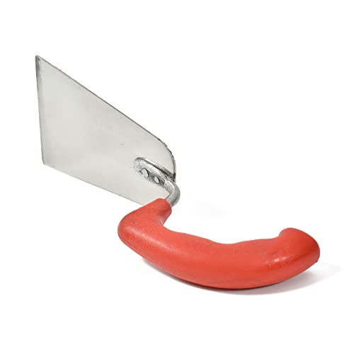 Image of KRUFE Stainless Steel Blade Plastic Handle 4-Inch Essential Gardening Tool for Small Pots, Soil Digging, and Transplanting in Garden | Rust-Free, Ergonomic Khurpi for Gardening - Metal, Black, 1 PC