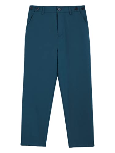 Boys Stretch School Uniform Twill Chino Pant Gentleman Wedding Formal Trouser Zipper Flat Front Dress Pant