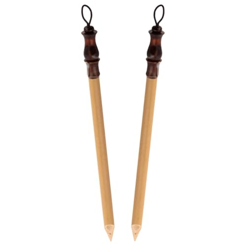 Healeved Plumas de Caligrafía de Caña 2 Piezas Punta Inclinada Izquierda y Derecha Herramienta Artística para Escritura y Dibujo Diseño Artesanal Flujo de Tinta Preciso Uso Escolar y