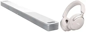 Bose Smart Soundbar Ultra White, Bundle QuietComfort Ultra Wireless Noise Cancelling Over Ear Headphones, White