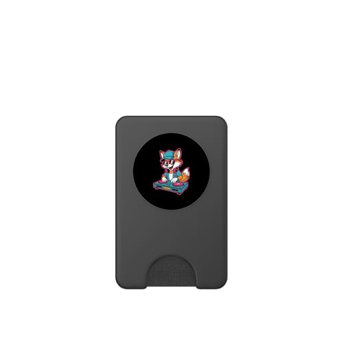 Renard Cool Dj Avec Casque Lunettes PopSockets PopWallet pour MagSafe – vue 2