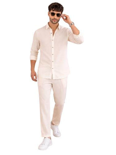 See Designs Store See Designs Men's Cream Linen Co-ord Set - Image 2