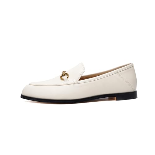 Image of Vertundy Loafers for Women Beige Penny Loafer Comfortable Slip On Dressy Casual Business Work Office Shoes