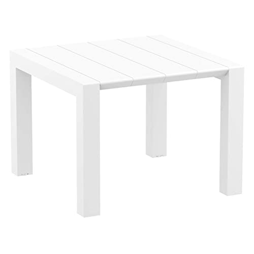 RESOL Vegas Mesa Jardín Extensible 100x100/140 cm para Comedor Exterior o Interior en Terrazas, Balcón o Patio | Rectangular con Protección UV | Fácil Mantenimiento – Blanca