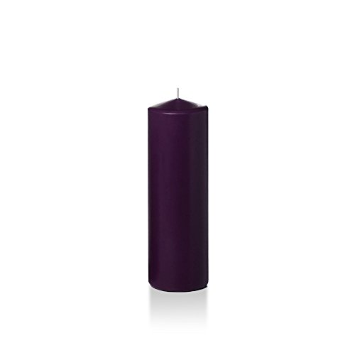yummi 2.25 x 7 Dark Purple Slim Round Pillar Candles - 4 per Pack