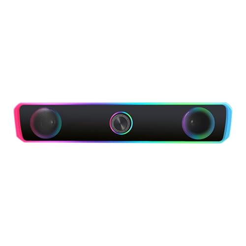 Altavoz portatil con cable para laptop en escritorios pequenos de oficina