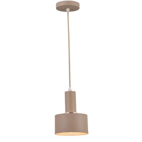 Vetrineinrete® Lampadario a sospensione E27 lampada pendente minimal per cucina isola snack (Tortora)