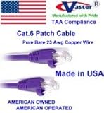 Vaster Super E Cable SKU-81975 - Made in USA – Purple – 50 FT - UTP Cat.6 Ethernet Patch Cable - UL CMR 23AWG