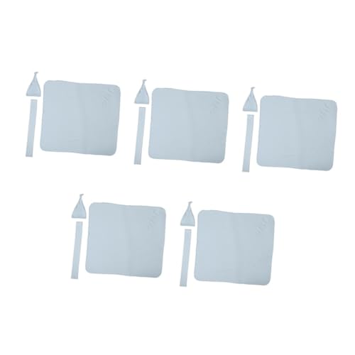 DEARMAMY 5 Piezas Conjunto De Gorro para Bebé Toalla Cobijas para Bebe Varon Recien Nacido Cálido Envolvente para Bebé Sombreros De Niña Cama Lana Sky-Blue Seda De La Leche