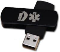 Secure Electronic USB Medical Identification Data Device to Keep Your Personal Data Safe for Medical Emergencies with Easy EMT Access