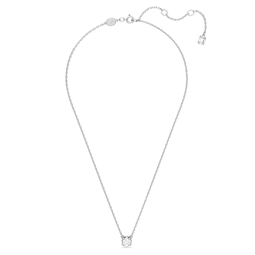 Swarovski Stilla Anhänger, Rhodinierte Damenhalskette mit Klaren Swarovski Kristallen
