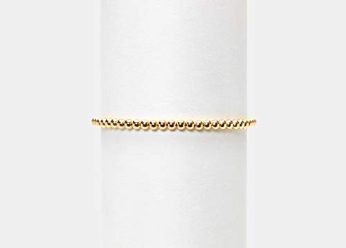 14k Gold Filled Beaded Ball Bracelet, 4mm, Dainty Layering Jewelry, Stacking Stretch Bracelets (6.25)2