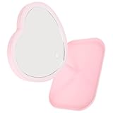 Miroir LED portable : fabriqué avec un miroir plaqué or et du matériau abs, pratique et facile à utiliser, miroir LED en forme de cœur