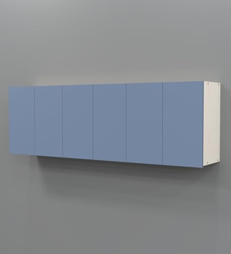 Image of SPECIALITY PANELS 6 Door Wall Cabinet with UV Profile Shutter | Wall Mounted Storage Cabinet for Kitchen Bathroom Living Room | Wooden Wall Cabinet Organizer UV Blueberry Finish DIY Assembly