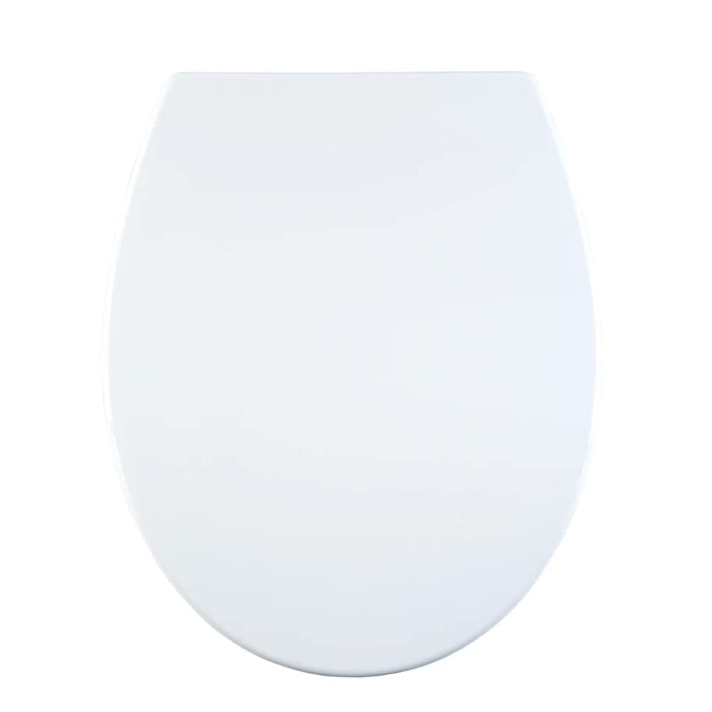 AQUALONA® Premium Thermoplastic Toilet Seat Soft Close Hardwearing Seat with One Button Hinge Release Oval Shaped Easy to Clean Simple Installation Top and Bottom Fittings (White