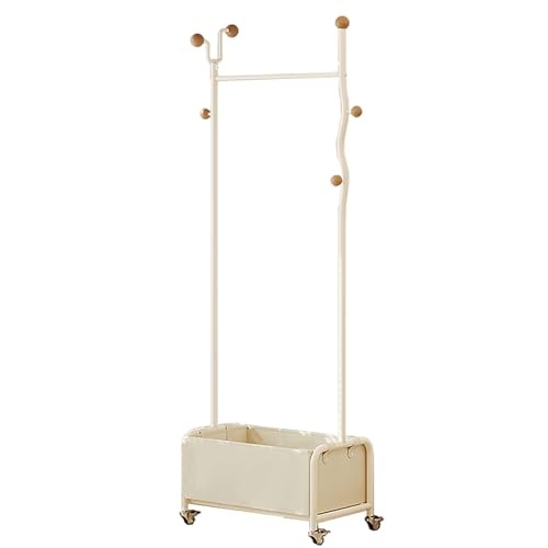 Portant à vêtements 80 cm en métal noir avec roulettes et étagère de rangement