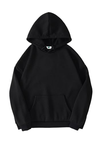Image of SXV STYLE Hooded Pullover Solid Plain Unisex Cotton Oversized Baggy Sweatshirt Hoodie