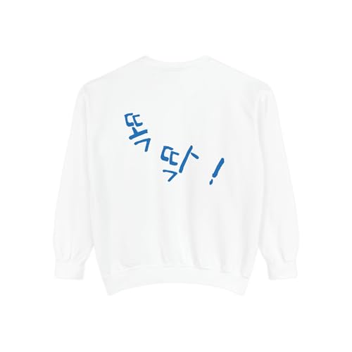Korean “Ttok Ttak” Sweatshirt – Click Camera Graphic Crewneck, Photography Gift, Unique Hangul Lettering Pullover3