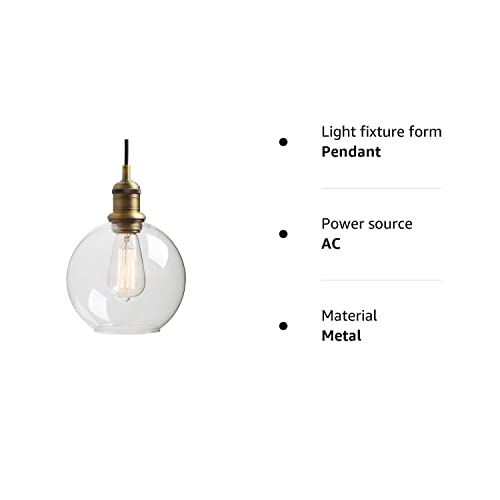 Suspension globe rétro en verre soufflé et métal noir pour intérieur chic - 2
