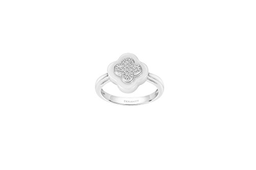 Bague motif en argent 925 et oxyde de zirconium étincelant taille 50