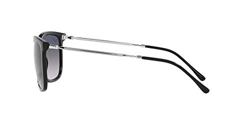 Image of Ray-Ban Unisex Sunglasses Black Frame, Blue /Grey Lenses, 56MM