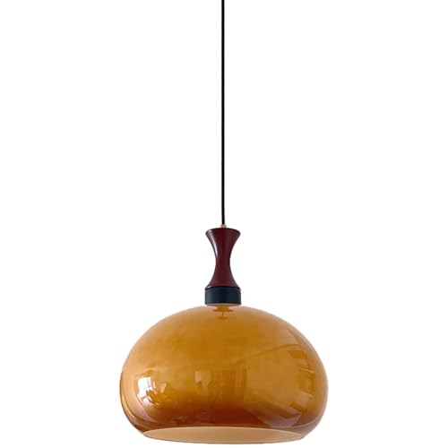 Suspension d'architecte en verre orange vintage haut de gamme