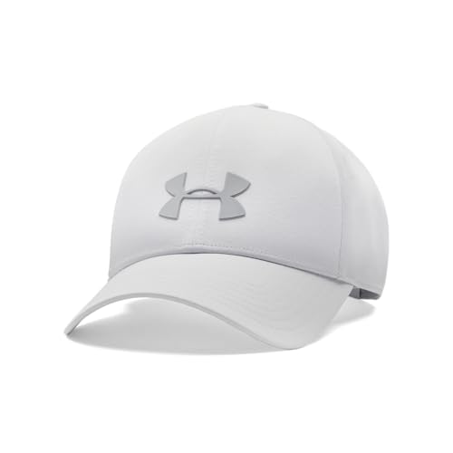 Under Armour Hombre Storm Blitzing Adjustable, Gorra con Visera Curva Impermeable y Transpirable para Todo Tipo de Clima, Gorra para Correr con Correa ajustableHalo Gray / / Steel,OSFM