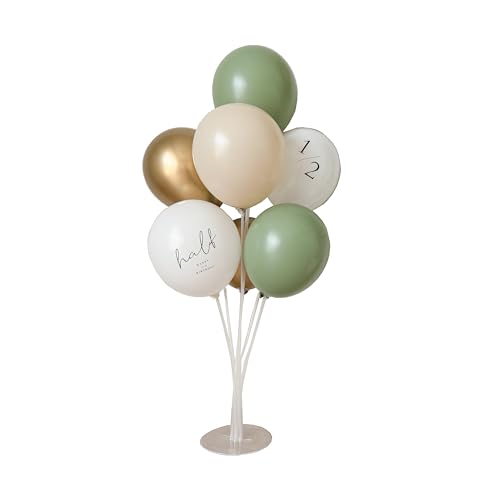 ハーフバースデー バルーンスタンド セット くすみカラー 飾り 誕生日 風船 おうちスタジオ ６ヶ月 １／２ ナチュラル バルーン 撮影 フォト… (ユーカリゴールド)のサムネイル