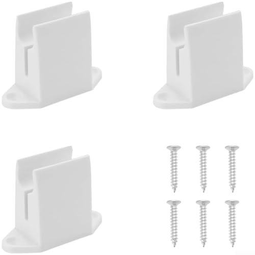 UrbanHui Paquete de 3 soportes de montaje en pared de plástico para persiana enrollable, mecanismo de manivela, accesorios de fijación