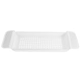 SOIMISS Mensola Telescopica per Vasca da Bagno in Plastica Bianca, Portaoggetti Espandibile in Pp e Silicone, Supporto per Bicchieri da Vino e Telefoni, per Regali Housewarming