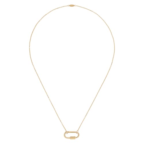 Welry Carabiner Pendant Necklace in 14K Yellow Gold, 16.5"3