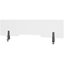 Vari Acrylic Privacy Panel 48 - Privacy Divider for Above Desktop - Easily Clamps to Desk or Table with No Tools Required - Durable Frosted Acrylic Finish