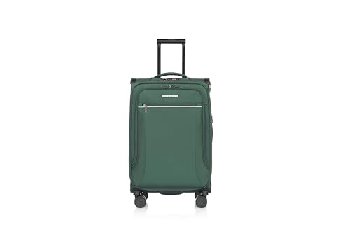 Image of Verage Luxe Toledo Set of 2 (S+M) Softsided Lightweight Spinner Wheels Luggage, Expandable Suitcase with TSA Lock & LED Flashlight, Green (20 /24)
