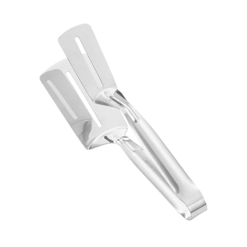 Pinza de acero inoxidable para barbacoa, pala de metal resistente de 10,04 x 2,64 pulgadas | Espátula de acero inoxidable para carne, pescado, pan, hamburguesas, barbacoas, pizza, panqueques, pasteles